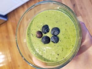 Fertility Smoothie with Blueberries, Green Powder, Protein, for Egg Health