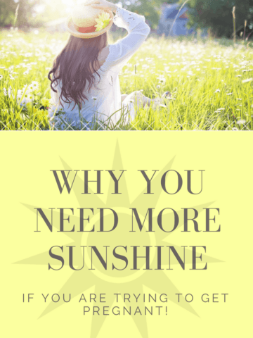 Sunshine fights infertility, increases fertility, and helps your chances of conception! If you are trying to get pregnant, get out and enjoy some sunshine! Great TTC Tip!