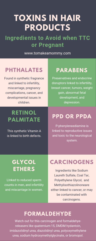 What ingredients in shampoo, conditioner, and hair products to avoid when trying to conceive or pregnant.. Pregnancy-Safe shampoo and hair care. #nontoxic #ttc #fertility #infertility #pregnancy