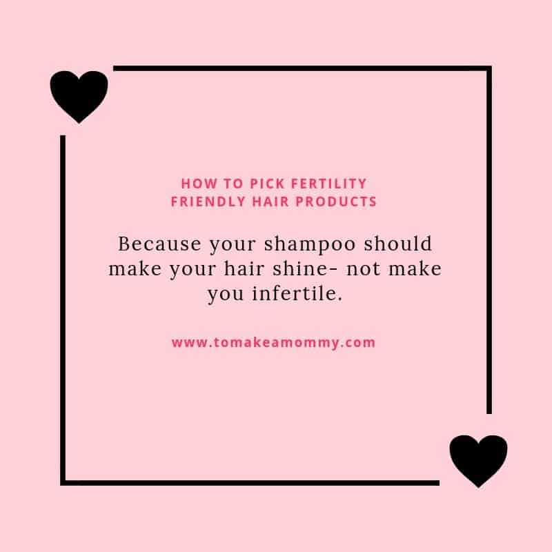 How to pick non-toxic shampoo, conditioner, and hair products safer for fertility and pregnancy. Pregnancy-Safe Haircare. #ttc #infertility #fertility #pregnancy #nontoxic