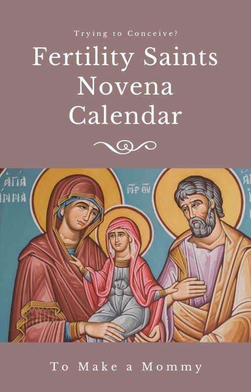Fertility Saints Novena Calendar for Trying to Conceive a Baby