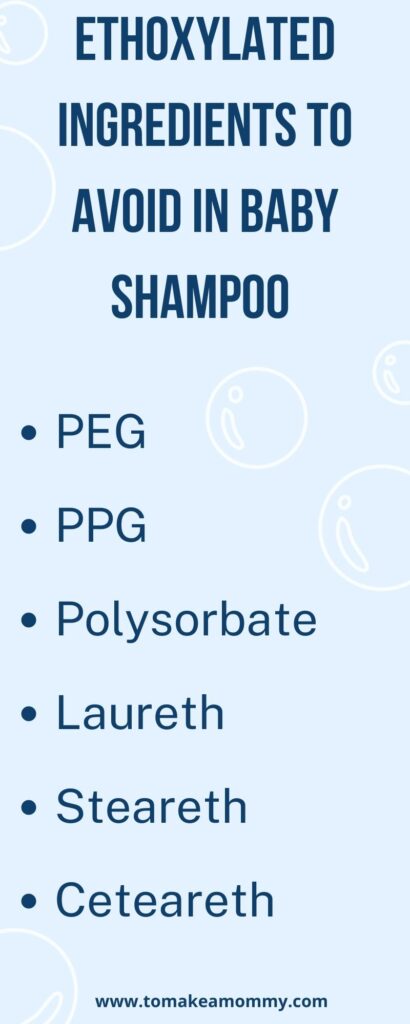 ethoxylated ingredients to avoid in baby shampoo