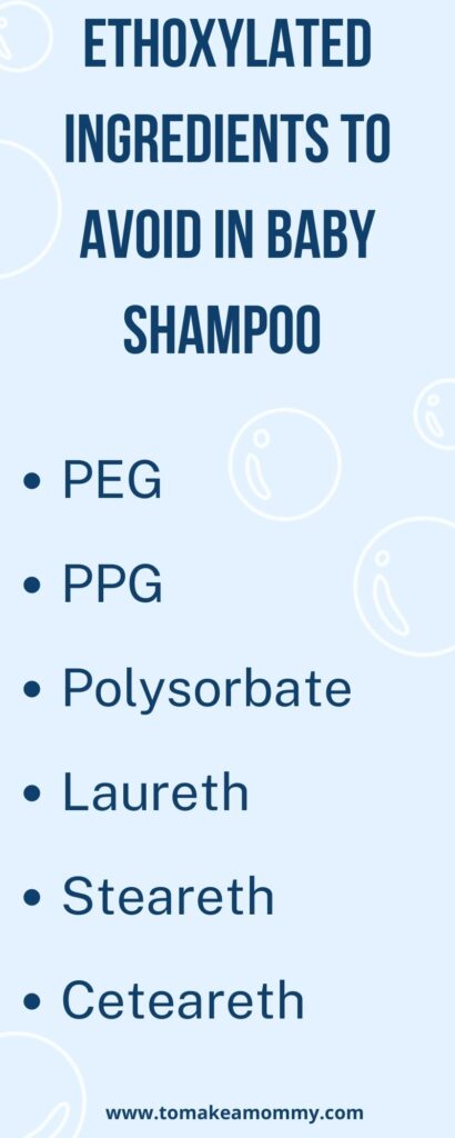 ethoxylated ingredients to avoid in baby shampoo