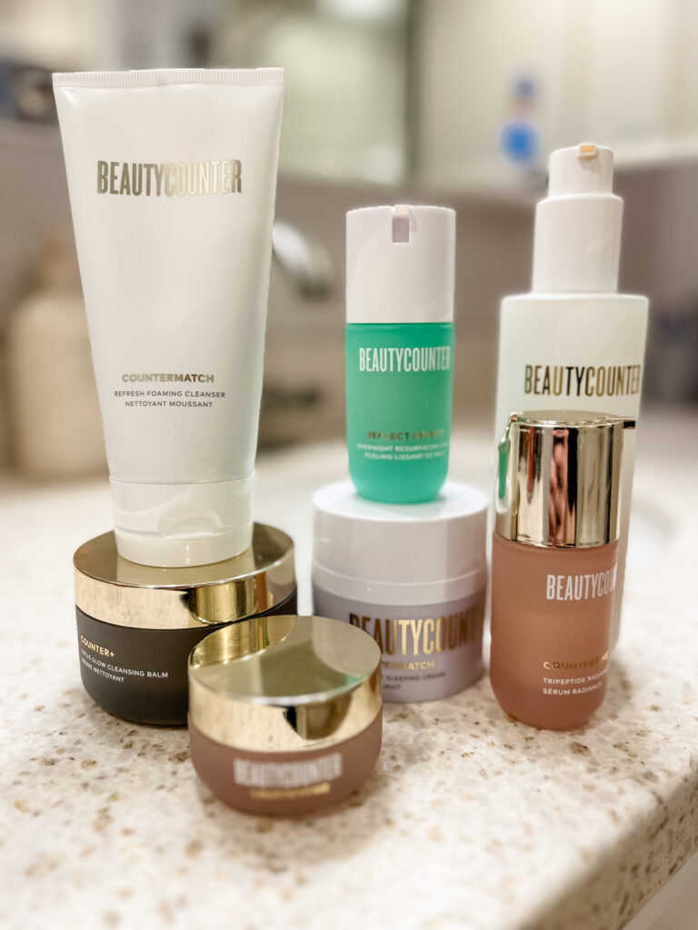 Jars of Beautycounter skincare; The Best Nontoxic Skincare that makes a difference. 
