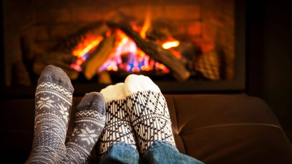 Warm Feet by a Fire, cold feet cold uterus, but warm feet, warm uterus!